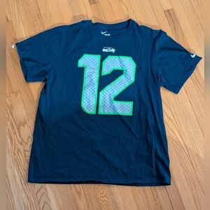 Nike Navy Blue Tee with Green and Gray Number